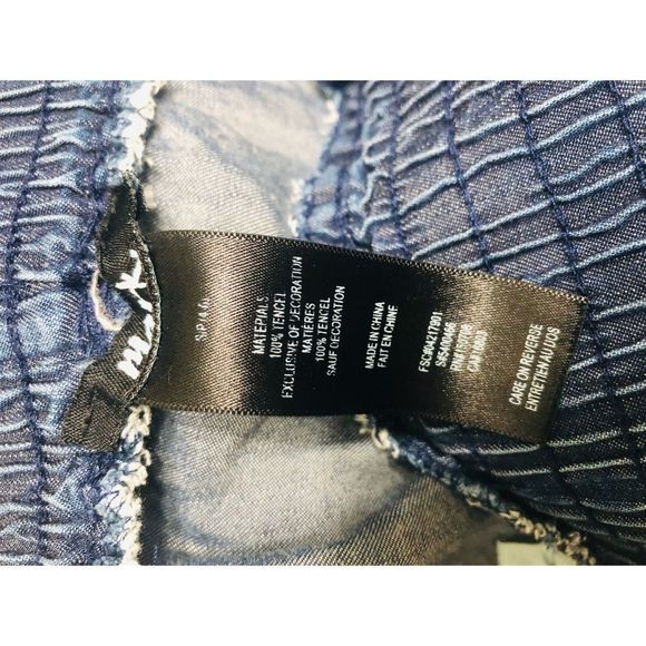 MARK CHAMBRAY EYELET TRIM WIDE LEG CROPPED PANTS - Picture 4 of 4